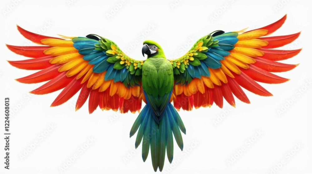 Obraz premium Vibrant Parrot-like Wings with Colorful Feathers