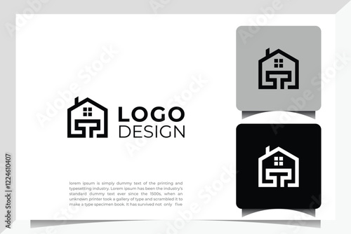 Initial letter T home house logo design. Vector illustration of home shaped for company