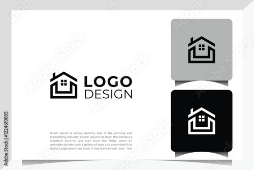 Initial letter U home house logo design. Vector illustration of home shaped for company