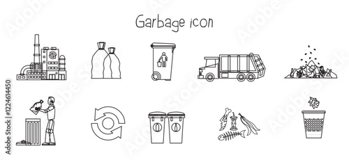 Garbage icon set