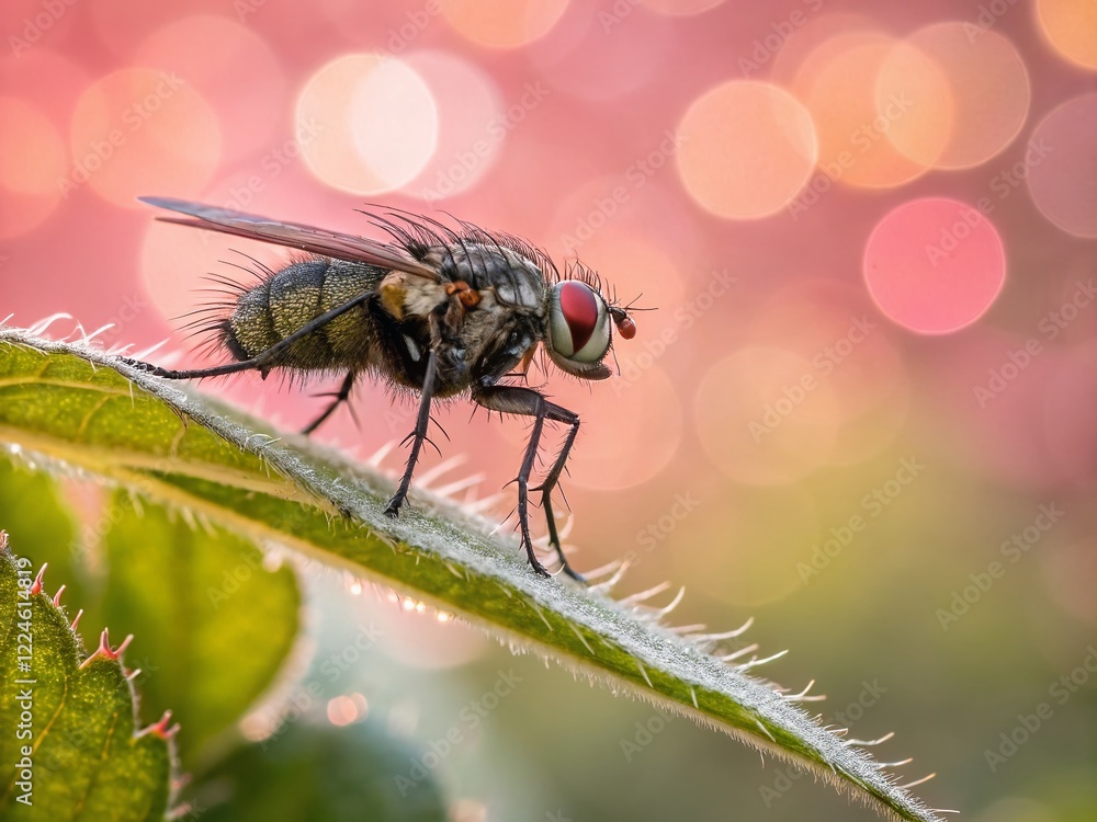 Drone Macro: Insect on Leaf - Vivid Nature Detail Drone Macro: Insect on Leaf - Vivid Nature Detail
