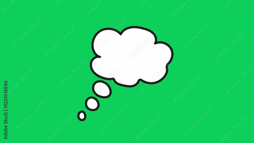 Cloud-Shaped Speech Bubble Animation on Green Screen – Featuring Key Color Effect for Seamless Video Editing, Ideal for Cartoons, Kids' Content, and Creative Projects, 4K Video loop animation Cloud-Shaped Speech Bubble Animation on Green Screen – Featuring Key Color Effect for Seamless Video Editing, Ideal for Cartoons, Kids' Content, and Creative Projects, 4K Video loop animation