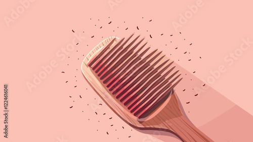 Hair Loss in Comb Illustration on White Background for Health and Beauty Concept