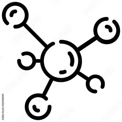 molecular outline vector icon
