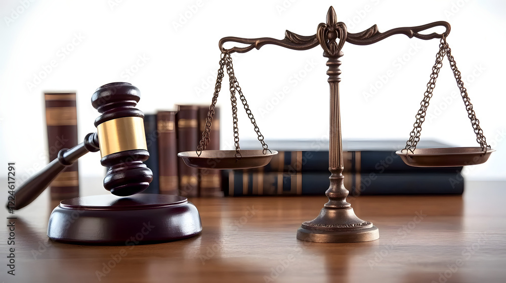 Decorative Scales of Justice, symbolizing fairness and law, with intricate design and balanced structure, placed on a wooden desk with legal documents in the background.
Decorative Scales of Justice, symbolizing fairness and law, with intricate design and balanced structure, placed on a wooden desk with legal documents in the background.