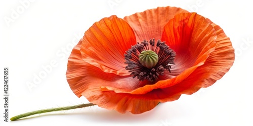 Wallpaper Mural Red Poppy Flower on White Background Torontodigital.ca