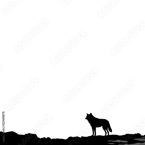 Wallpaper Mural silhouette of a wolf Torontodigital.ca
