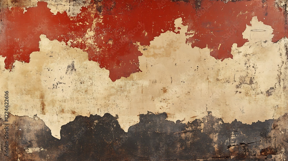 Fototapeta premium Abstract Red Beige Black Texture Paint Background. AI Generated