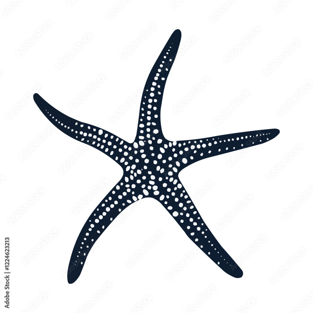 Vector starfish design in blue with dot patterns. Vector starfish design in blue with dot patterns.