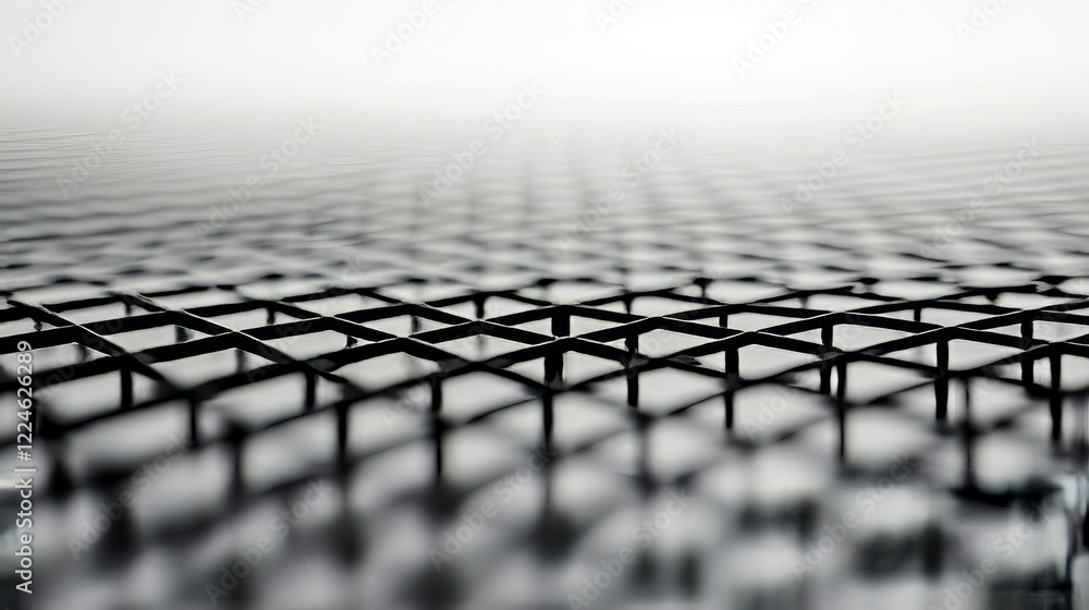 Minimalistic abstract background with clean black lines forming a geometric grid on a white canvas Minimalistic abstract background with clean black lines forming a geometric grid on a white canvas