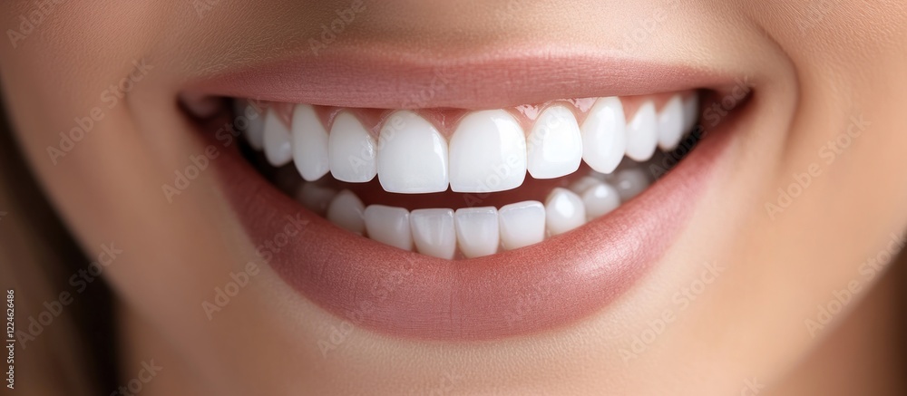 Obraz premium Radiant Smile: A Close-Up of Perfect Teeth