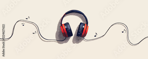 Music journey with headphones vector design.