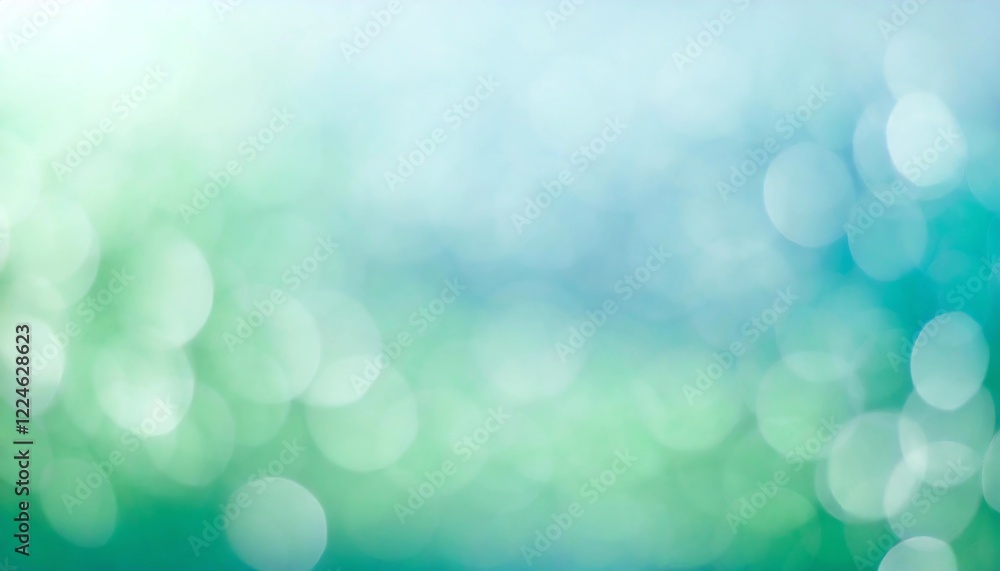 Fototapeta premium 緑と青の幻想 滑らかなグラデーションの光