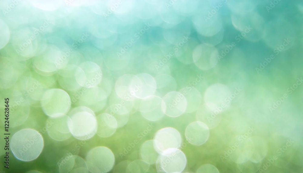 Obraz premium 緑と青の幻想 滑らかなグラデーションの光