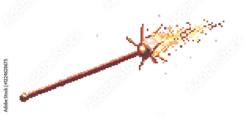 Vector art of a sparkling magic wand with enchanting effects.