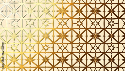 Golden Geometric Star Pattern Design Background