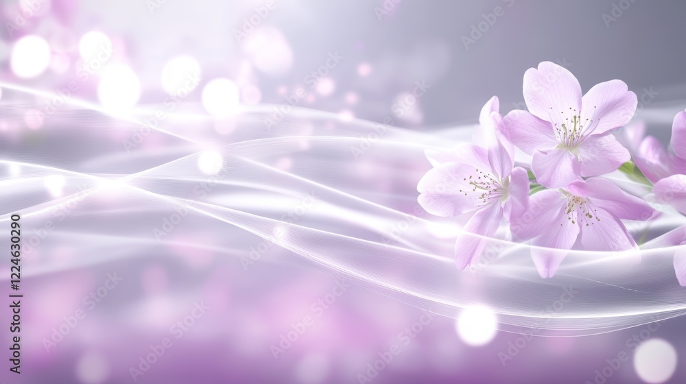 Delicate Pink Blossoms on Soft Abstract Background Delicate Pink Blossoms on Soft Abstract Background