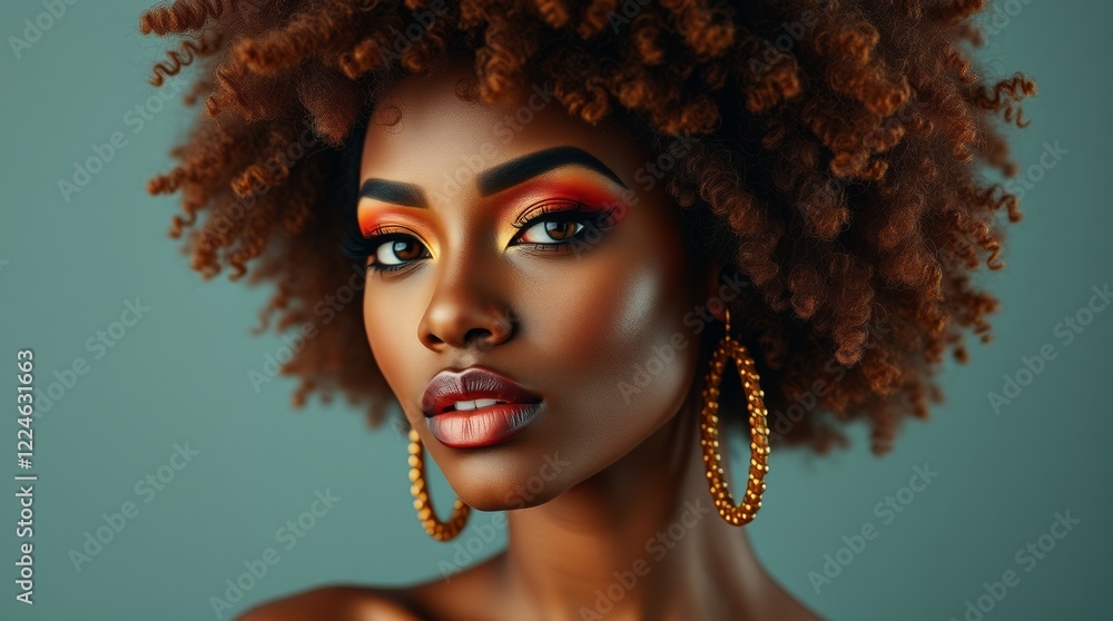 Obraz premium Portrait of an African American woman glamorous makeup.
