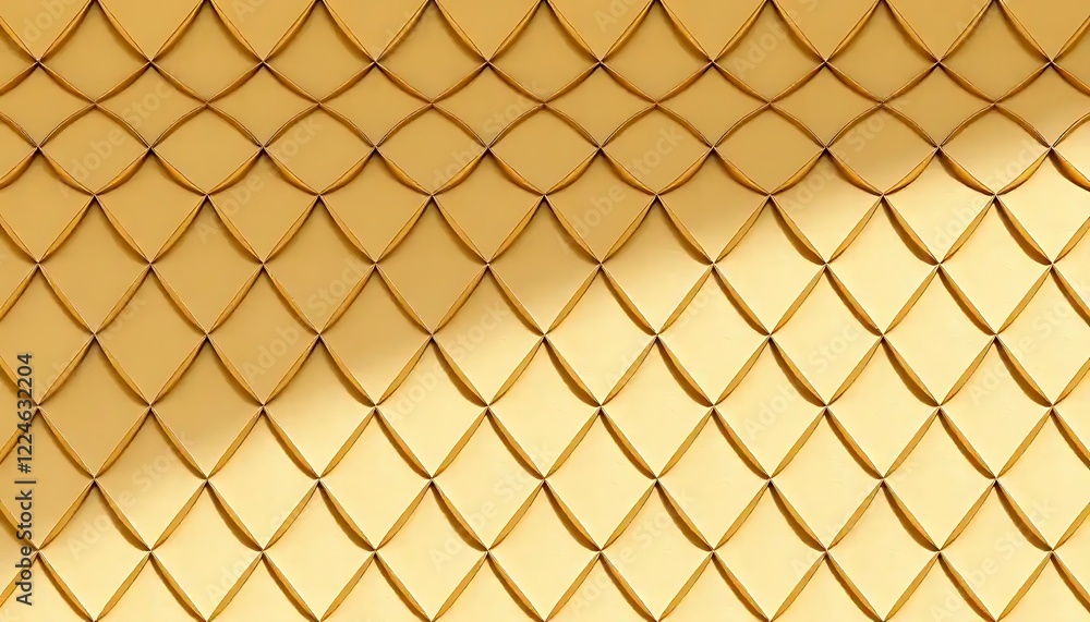 Fototapeta premium Golden Diamond Pattern Textured Wall Surface
