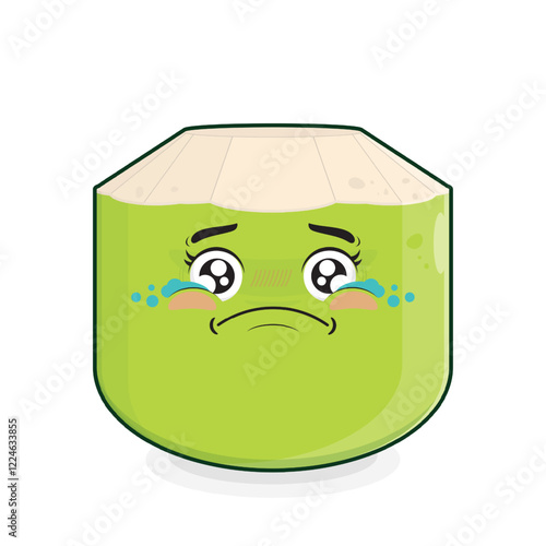 coconut scared face cartoon cute