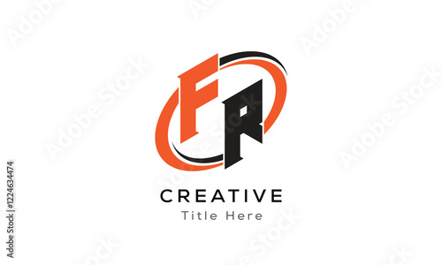 Free Download FR creative letter logo with circle area. Initial letter FR linked circle uppercase monogram logo. FR initial letter logo vector design. - GFXLoad