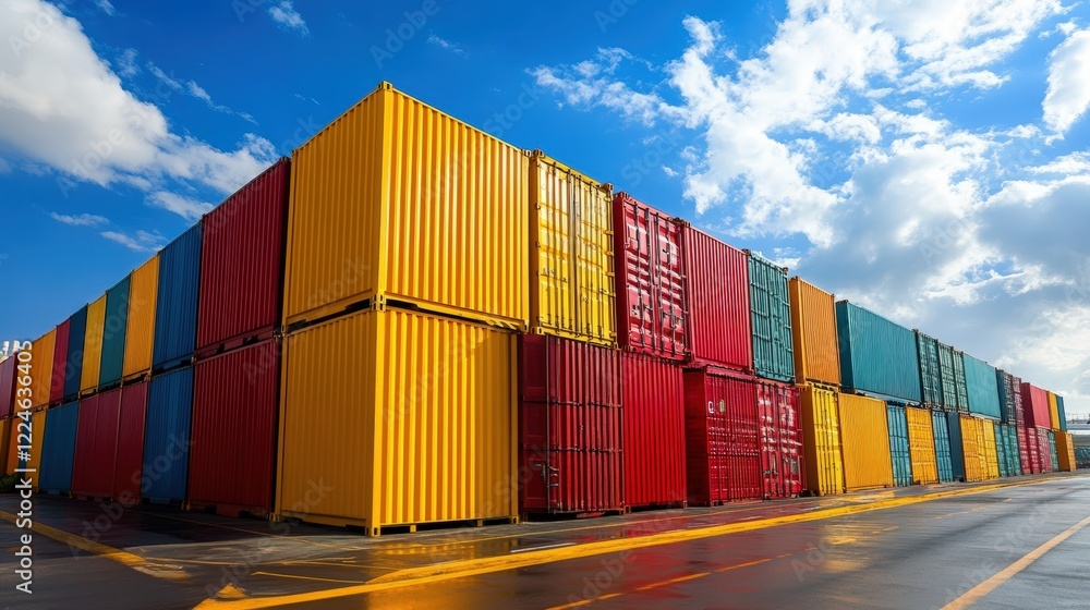 Fototapeta premium Authorized warehousing facilities for imported goods prior to customs duty payment processing