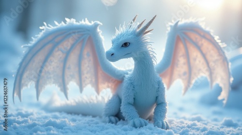 Glowing Ice Dragon Wings with Frosty Tips photo