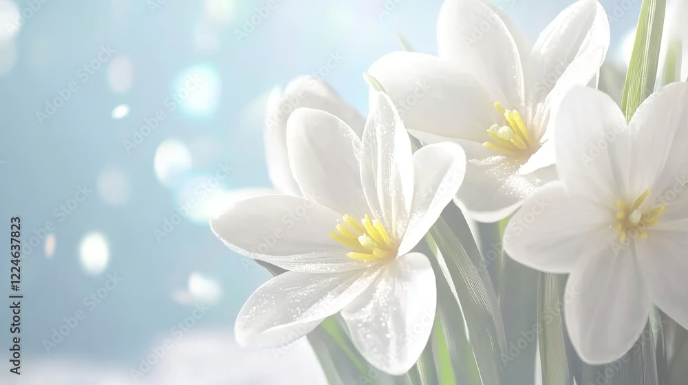 Delicate White Spring Flowers in Soft Light Delicate White Spring Flowers in Soft Light