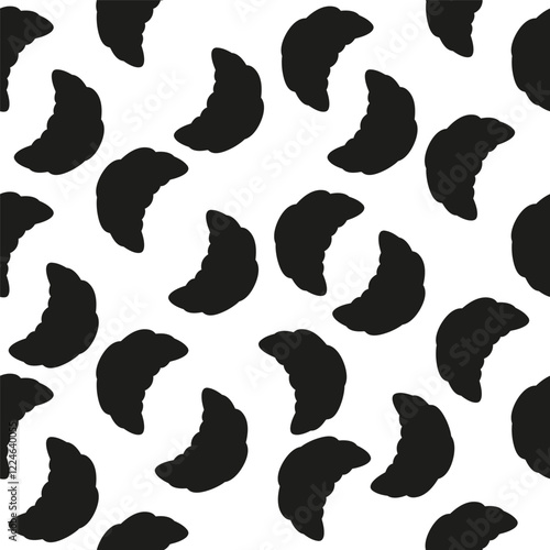 Seamless silhouette pattern of croissants