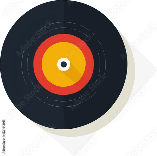 Retro vinyl record vector design with minimalist style.