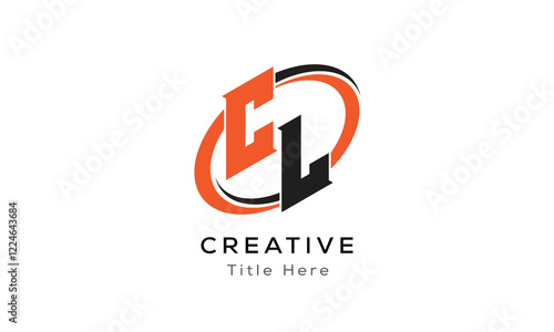 CL creative letter logo with circle area. Initial letter CL linked circle uppercase monogram logo. CL initial letter logo vector design.