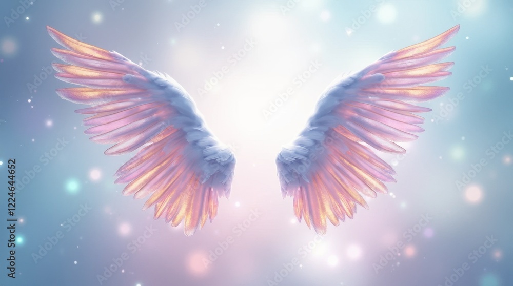 Iridescent Wings with Pastel Hues and Soft Glow Iridescent Wings with Pastel Hues and Soft Glow
