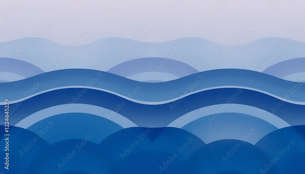 Fototapeta premium Abstract Blue Wave Pattern Design Illustration