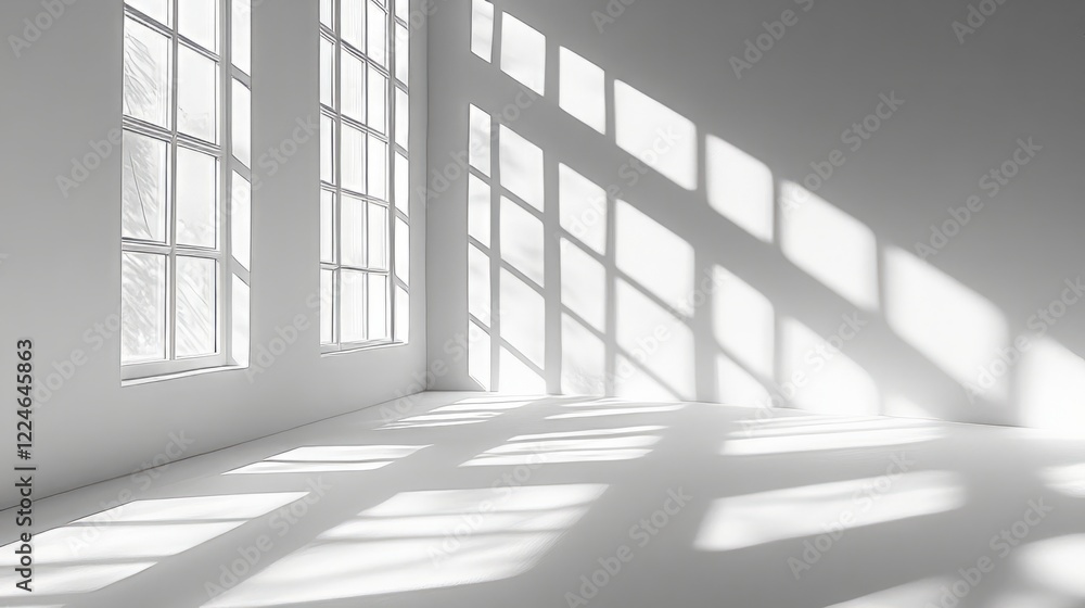 Fototapeta premium Minimalistic white background with a subtle shadow gradient, giving depth and a clean aesthetic