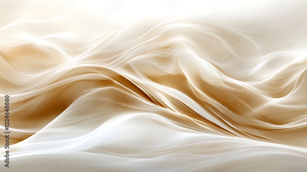 Fototapeta premium Abstract Beige and White Swirling Fabric Design