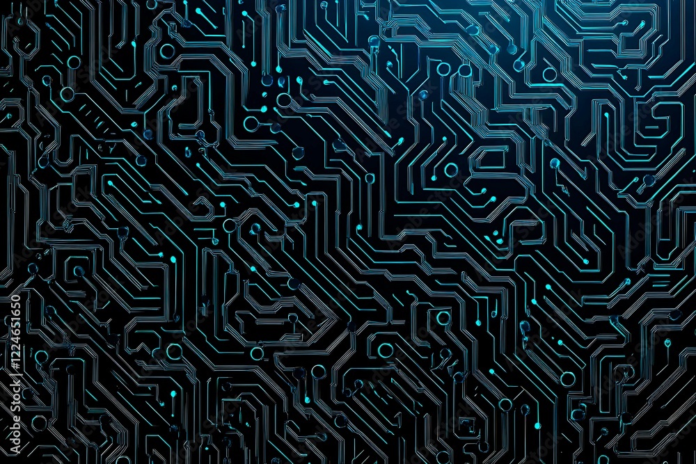 Abstract close-up of a glowing blue digital circuit board, showcasing intricate connections and technological design on a black background.
Abstract close-up of a glowing blue digital circuit board, showcasing intricate connections and technological design on a black background.