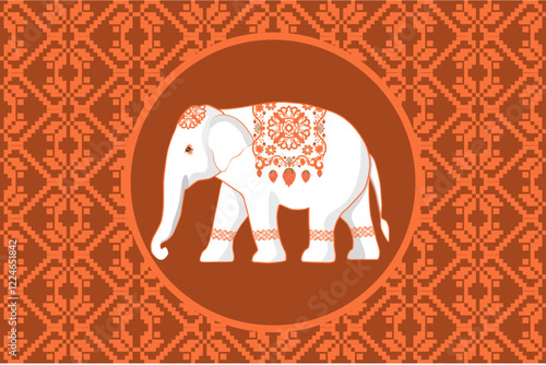 elephants pattern, mandala
Beautiful Thailand,thai pattern,seamless,Traditional,ethnic,fabric pattern for textiles,rugs, wallpaper,clothing, sarong,batik,wrap,embroidery,print,background,cover, illust