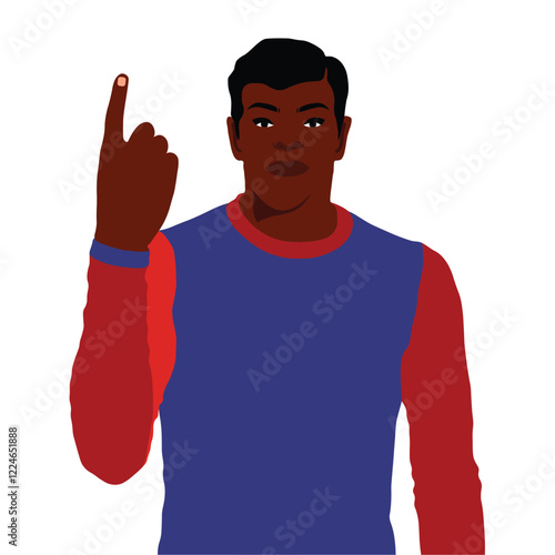 Handsome black man in elegant art style vector