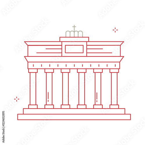 Brandenburg Gate Cultural Heritage Vector Icon Design