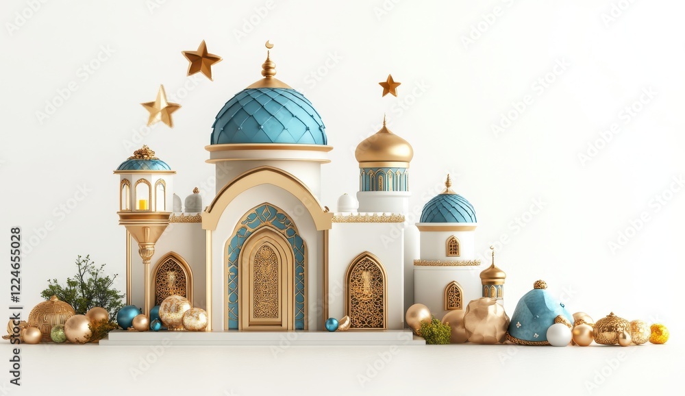 Colorful Fantasy Architectural Model with Dome and Star Decorations Colorful Fantasy Architectural Model with Dome and Star Decorations