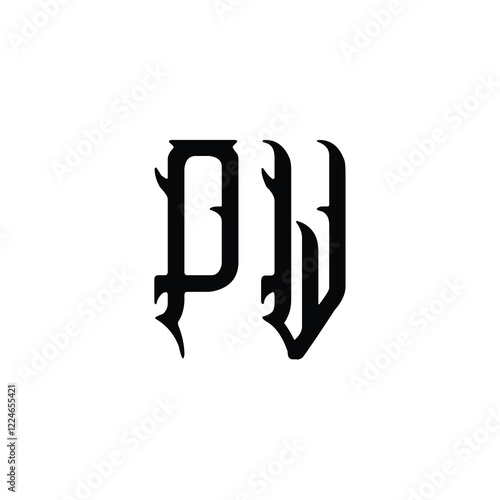 PW monogram logo design letter text name symbol monochrome logotype alphabet character simple logo