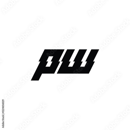 PW monogram logo design letter text name symbol monochrome logotype alphabet character simple logo