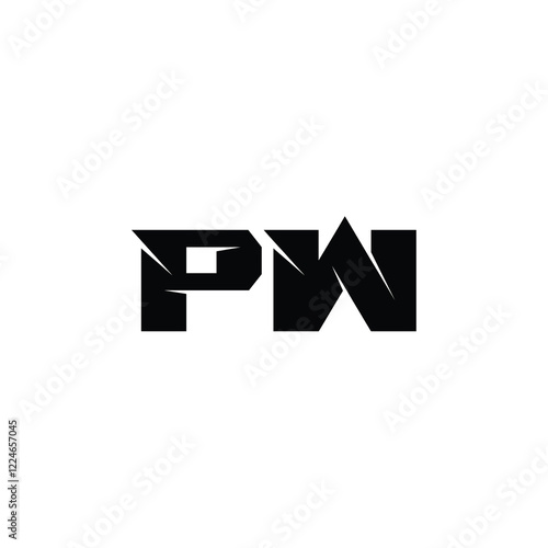 PW monogram logo design letter text name symbol monochrome logotype alphabet character simple logo