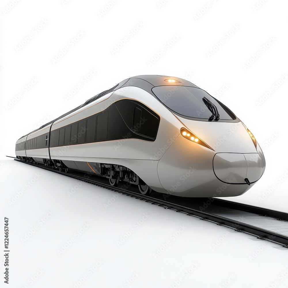 Naklejka premium Modern Sleek Train Design on Simple Background