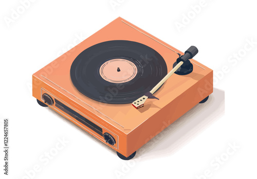 Vintage vinyl record player design vector.