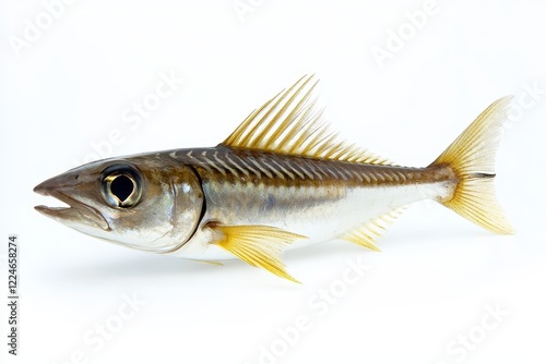 Isolated fish, studio shot, white background, seafood photo