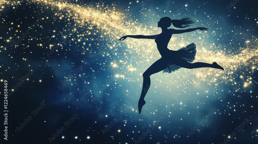 Naklejka premium Cosmic Dancer in the Stars