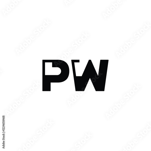 PW monogram logo design letter text name symbol monochrome logotype alphabet character simple logo