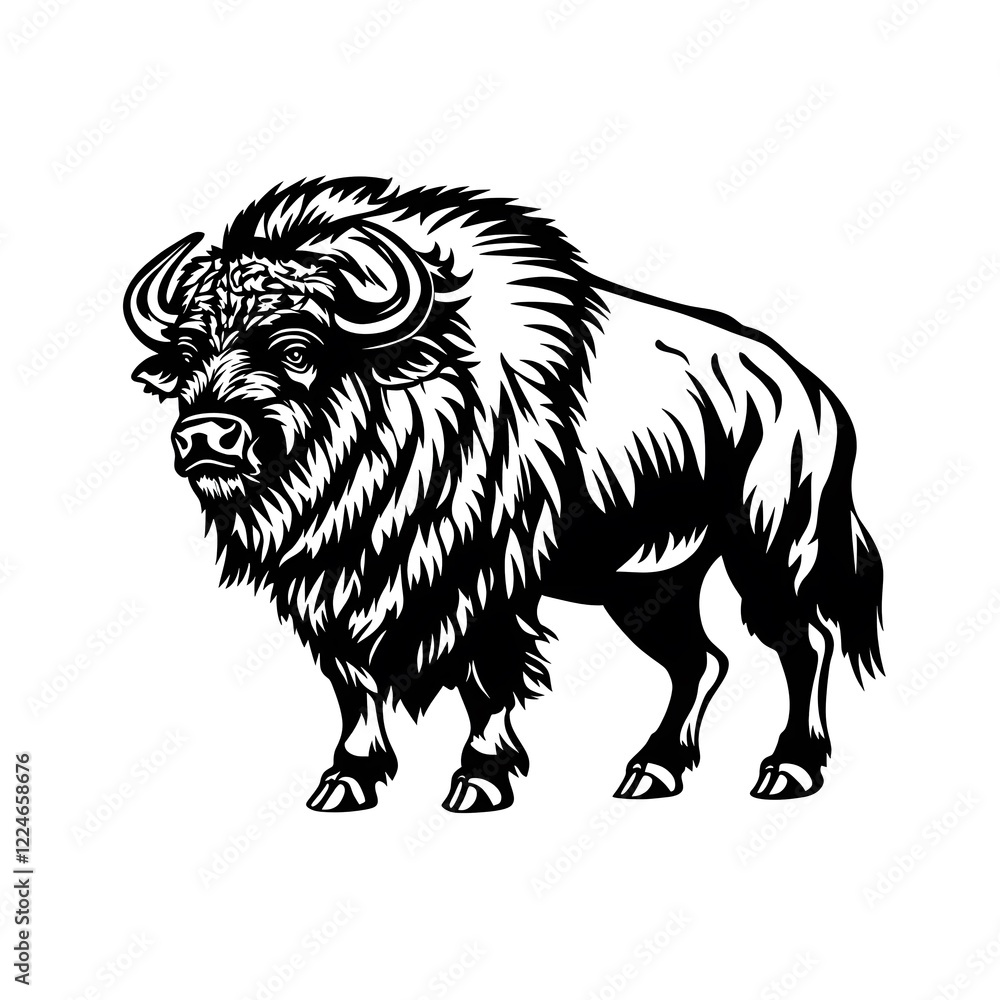 Obraz premium buffalo vector illustration