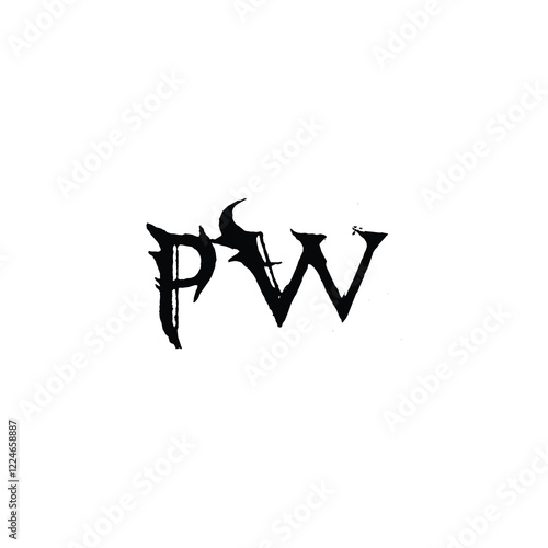 PW monogram logo design letter text name symbol monochrome logotype alphabet character simple logo